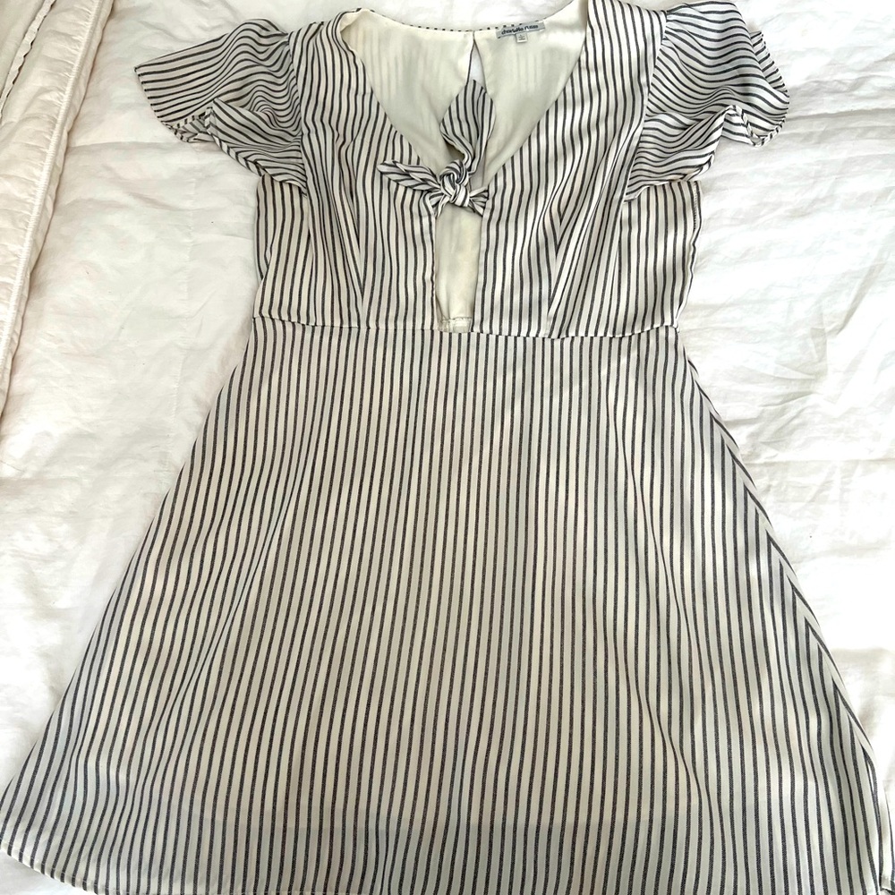 Charlotte rouse stripe dress, white and light blue size L